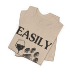 Easily Distracted By Dogs And Wine T-Shirt | Funny Dog Lover Gift