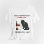 Wine & Cat Lover T-Shirt | Funny Cat Mom Gift