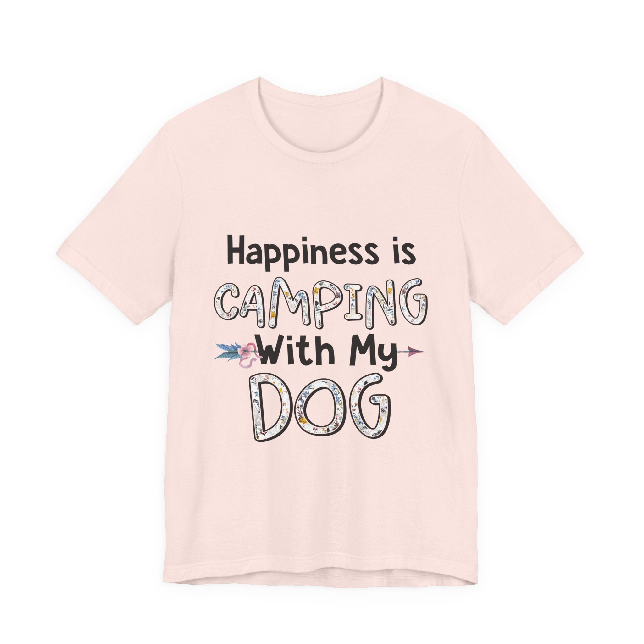 Happiness is Camping With My Dog T-Shirt | Dog Lover Gift