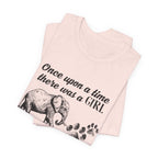 Once Upon A Time Girl Loved Elephants & Dogs T-Shirt | Dog Lover Gift