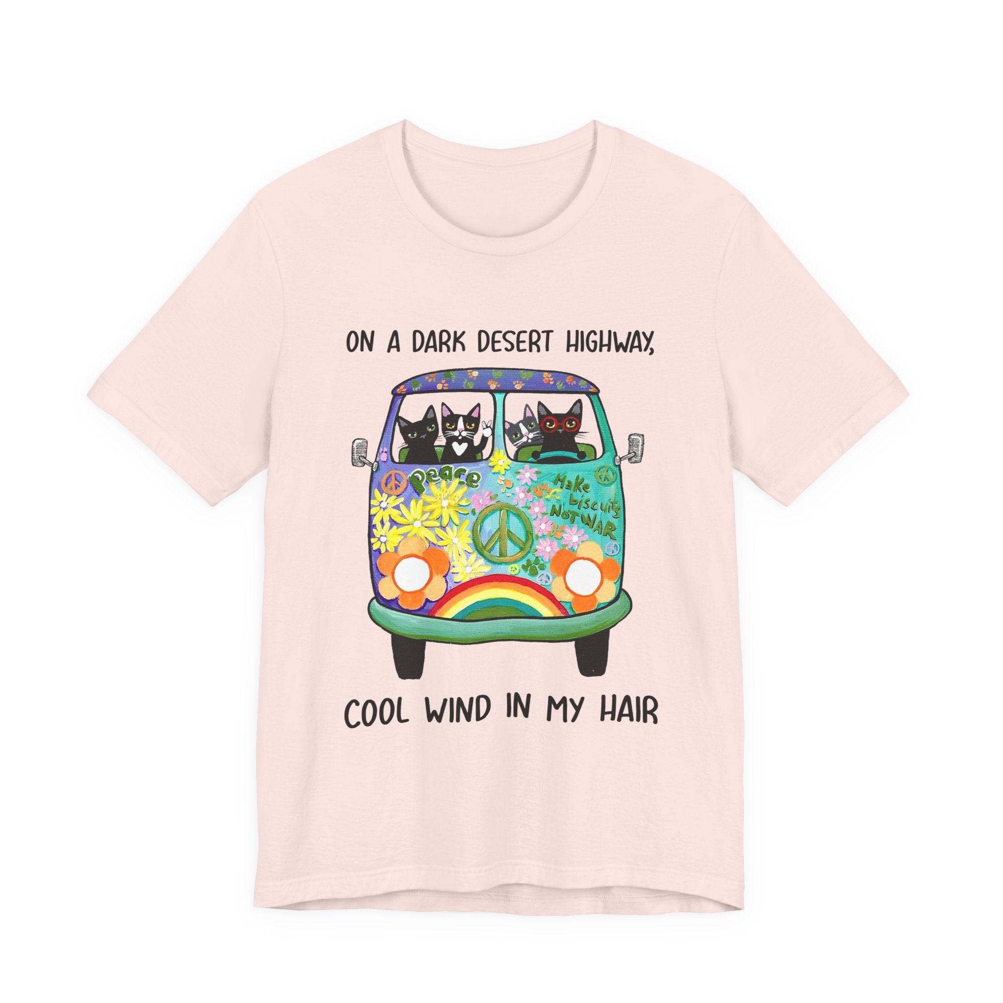 On a Dark Desert Highway Cats T-Shirt | Cat Lover Gift