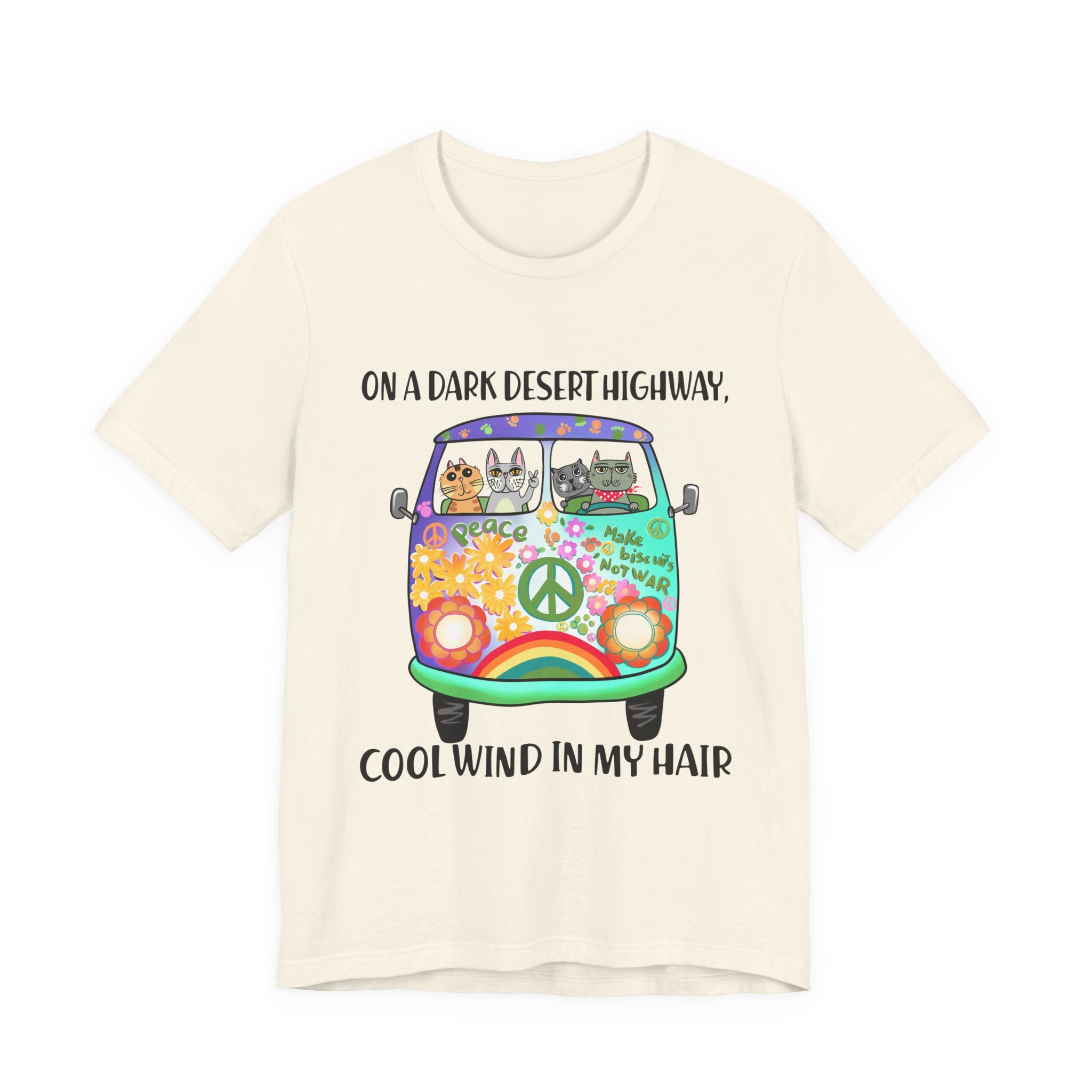 On A Dark Desert Highway Cats T-Shirt | Cat Lover Gift