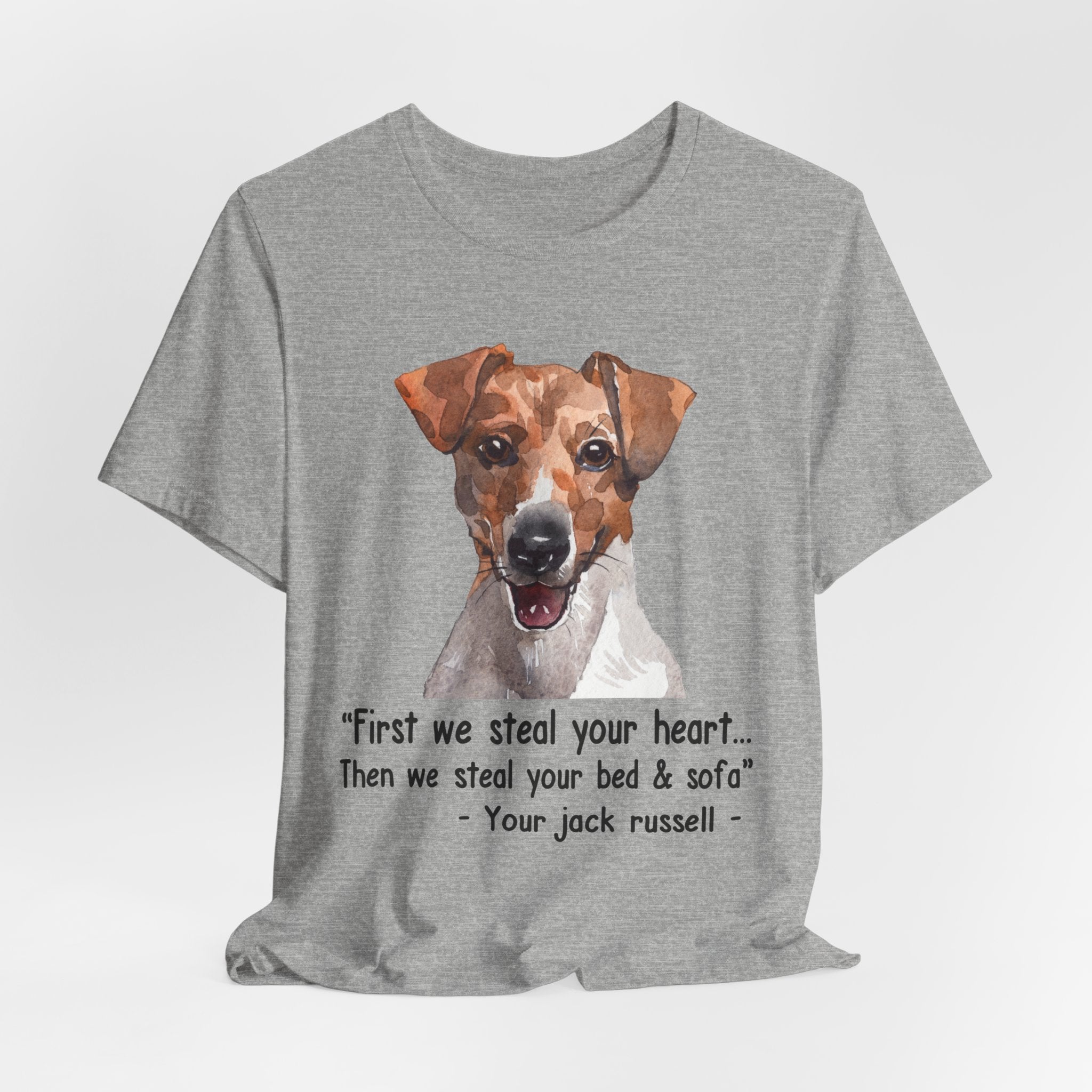 Jack Russell Steals Heart Bed Sofa T-Shirt | Dog Lover Gift