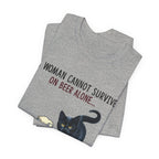 A Woman Needs Beer & Cat T-Shirt | Funny Cat Lover Gift