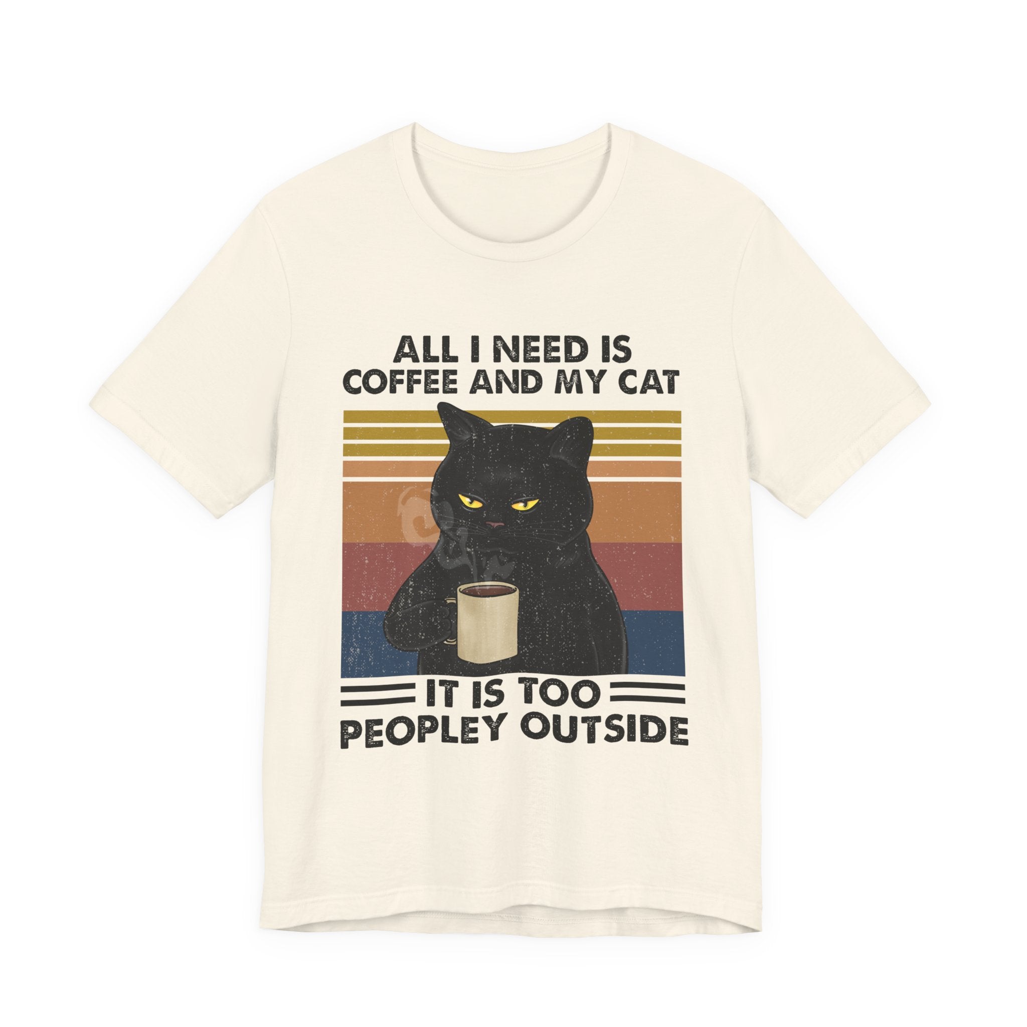 Coffee & My Cat T-Shirt | Introvert Cat Lover Gift