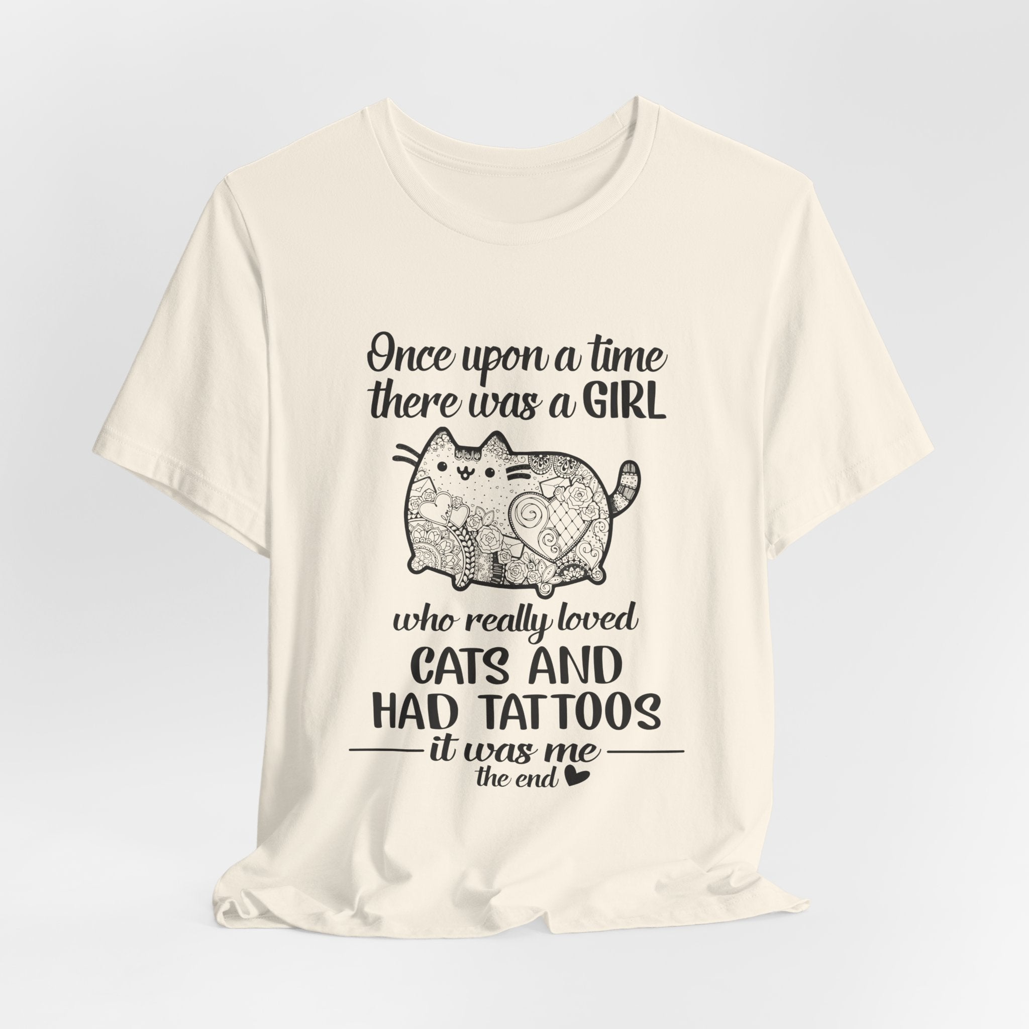 Once Upon a Time Cat & Tattoos T-Shirt | Tattooed Cat Lover Gift
