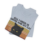 Coffee & My Cat T-Shirt | Introvert Cat Lover Gift