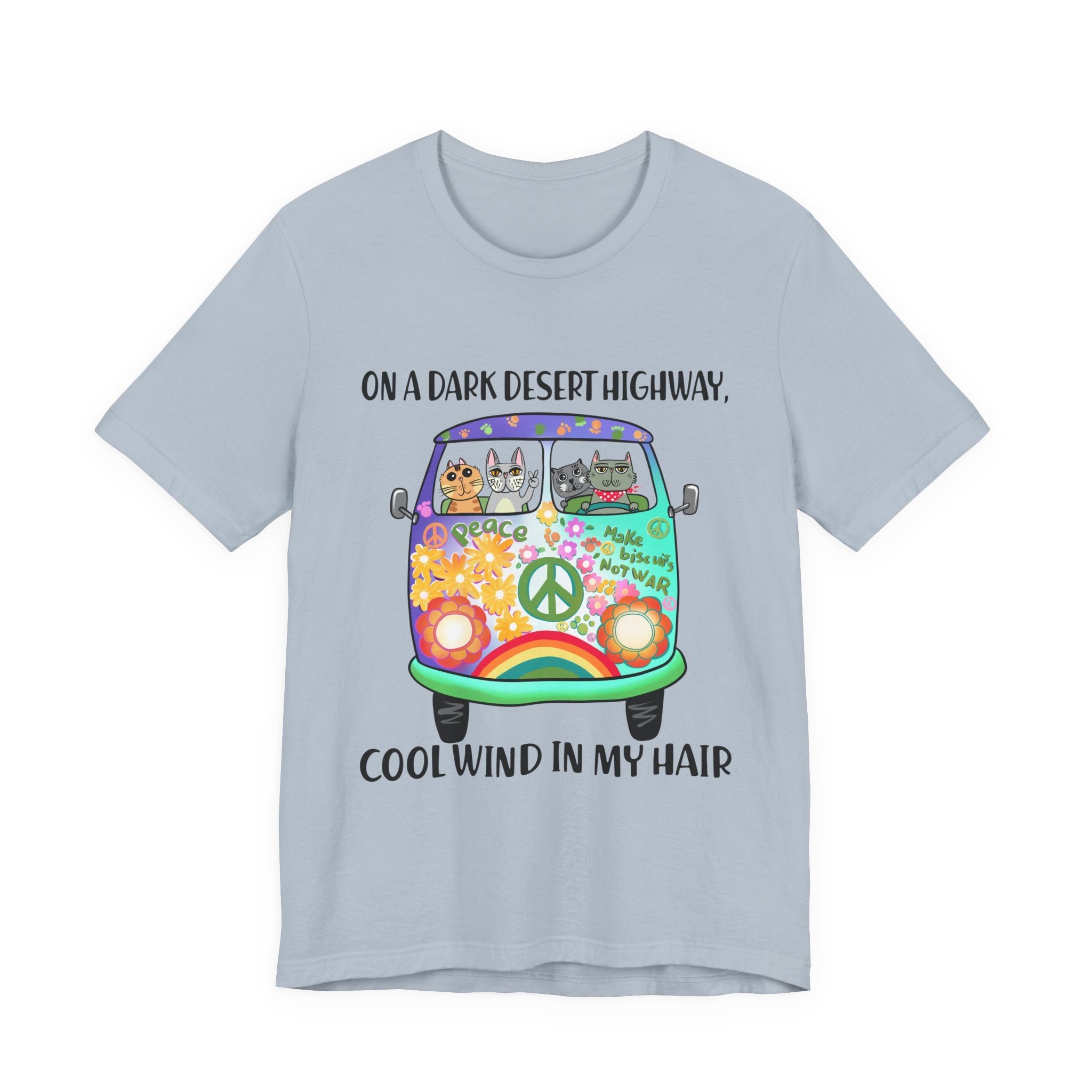 On A Dark Desert Highway Cats T-Shirt | Cat Lover Gift