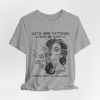Cats and Tattoos Make Me Happy T-Shirt | Edgy Cat Lover Gift