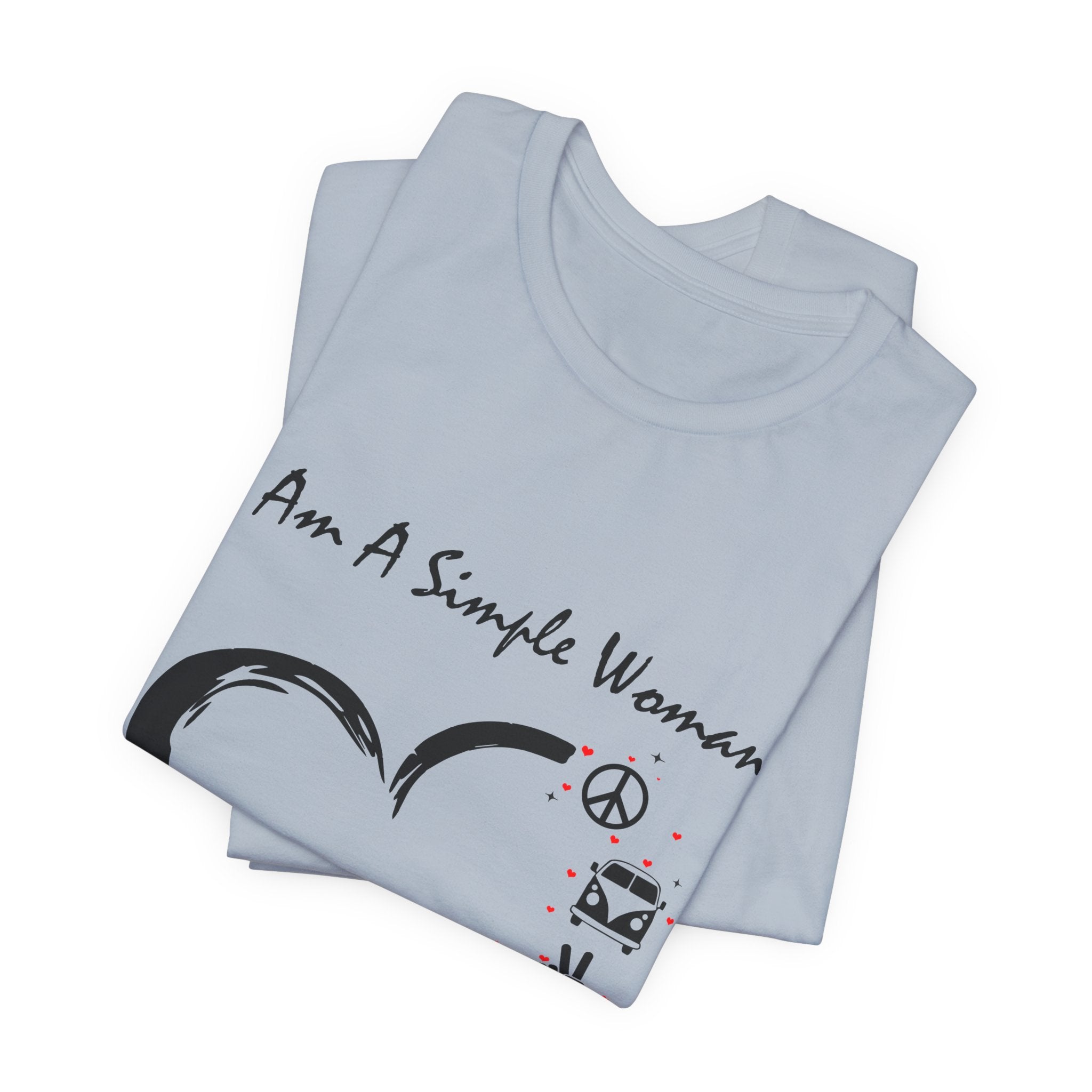 I Am A Simple Woman Peace Love Dog T-Shirt | Dog Mom Gift
