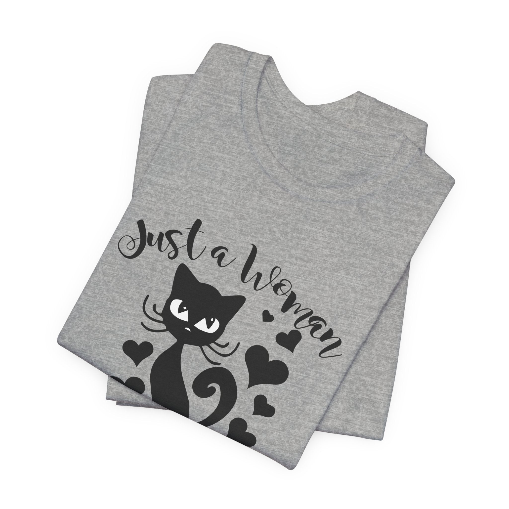 Just a Woman Who Loves Cats & Books T-Shirt | Cat Lover Gift