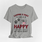 Camping & Dogs Make Me Happy T-Shirt | Camper Dog Lover Gift