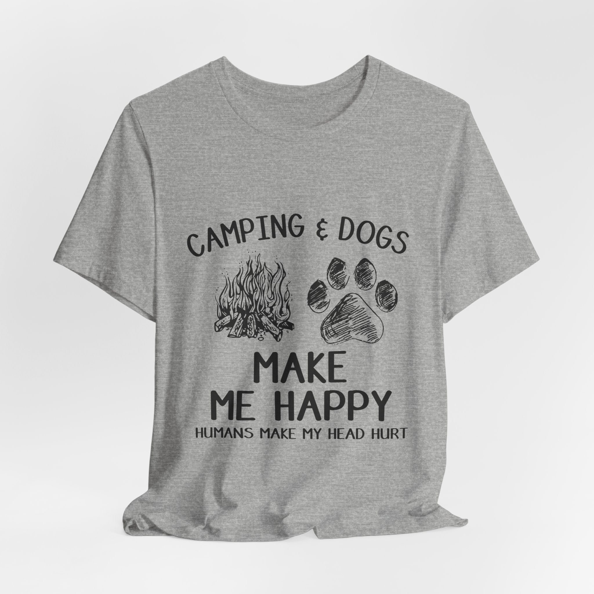 Camping & Dogs Make Me Happy T-Shirt | Dog Lover Gift
