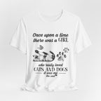 Girl Who Loved Cats & Dogs T-Shirt | Dog Lover Gift