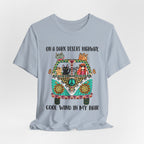 On a Dark Desert Highway T-Shirt | Hippie Cat Lover Gift