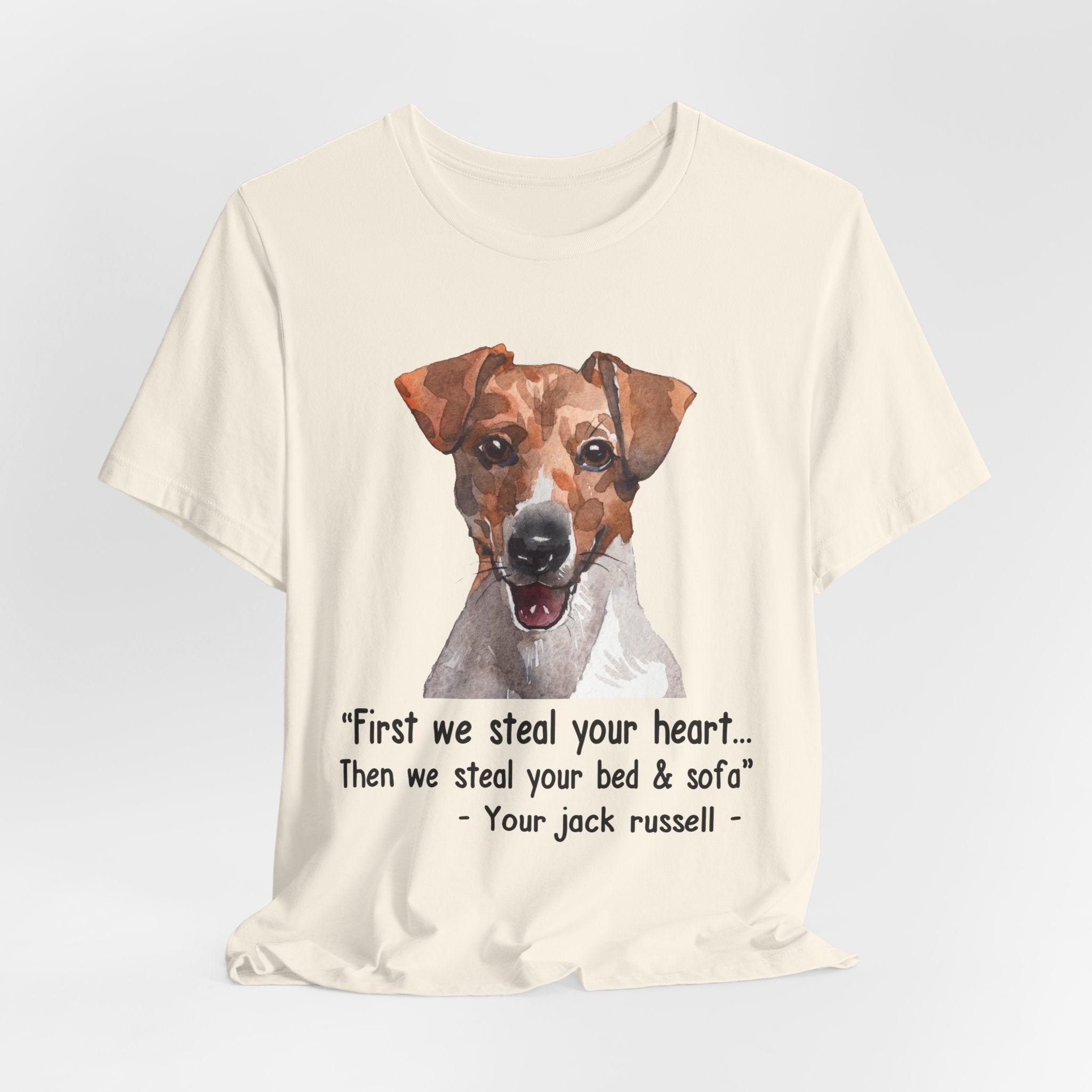Jack Russell Steals Heart Bed Sofa T-Shirt | Dog Lover Gift