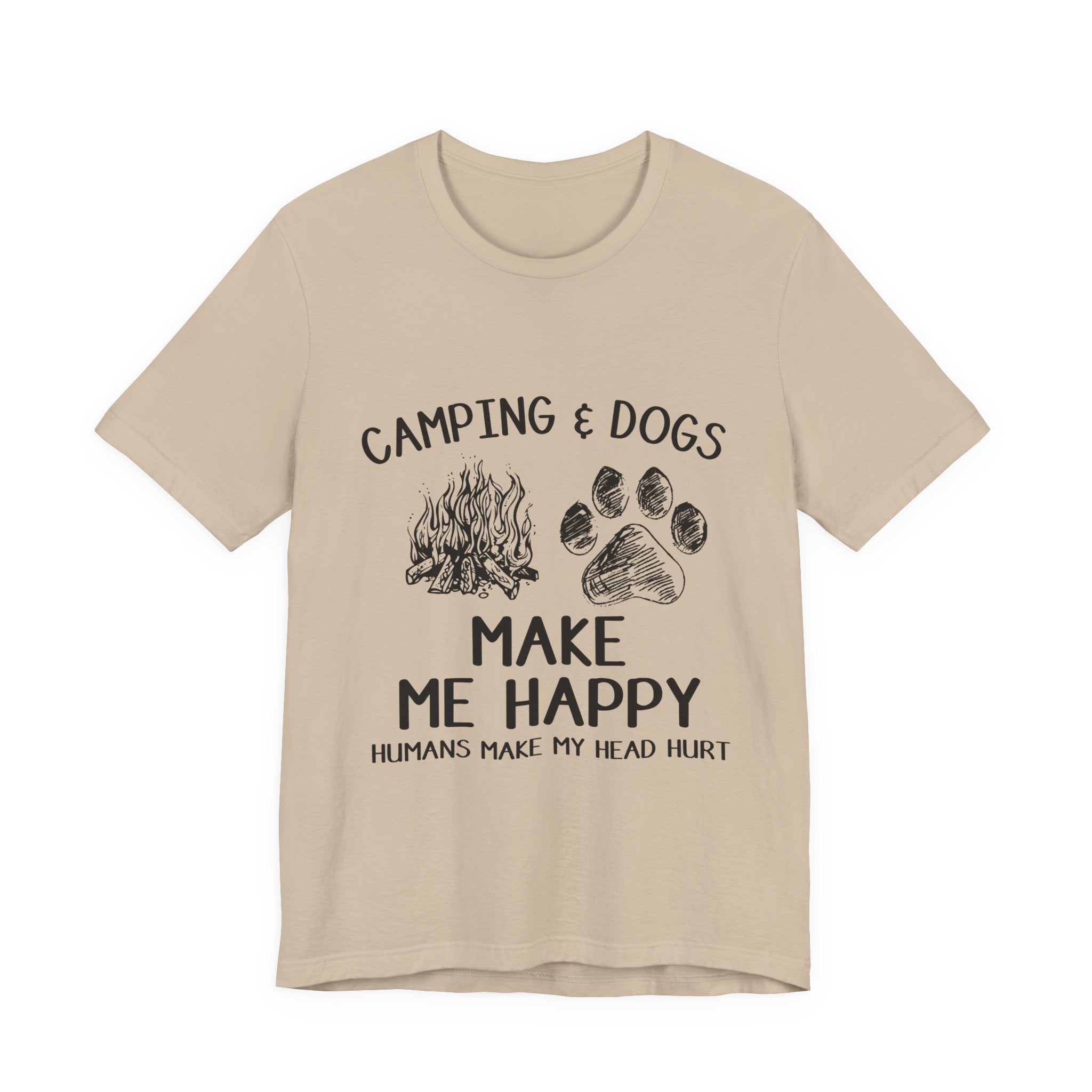 Camping & Dogs Make Me Happy T-Shirt | Dog Lover Gift