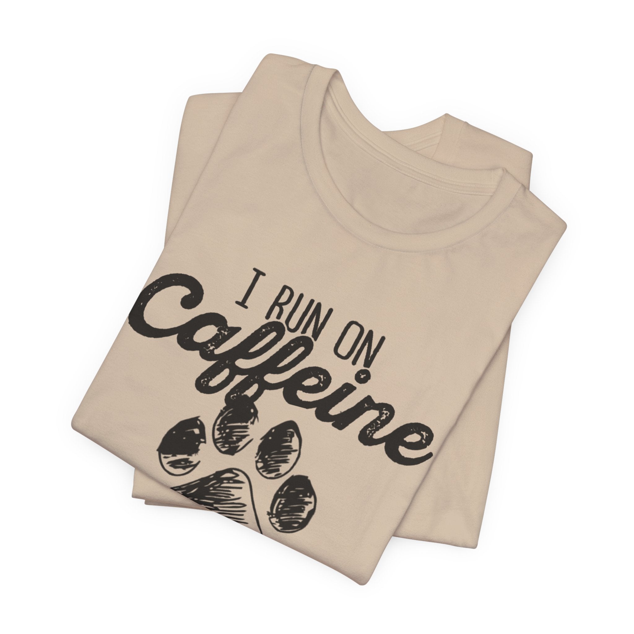 I Run On Caffeine Cat Hair & Cuss Words T-Shirt | Cat Lover Gift