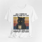 Coffee & My Cat T-Shirt | Introvert Cat Lover Gift
