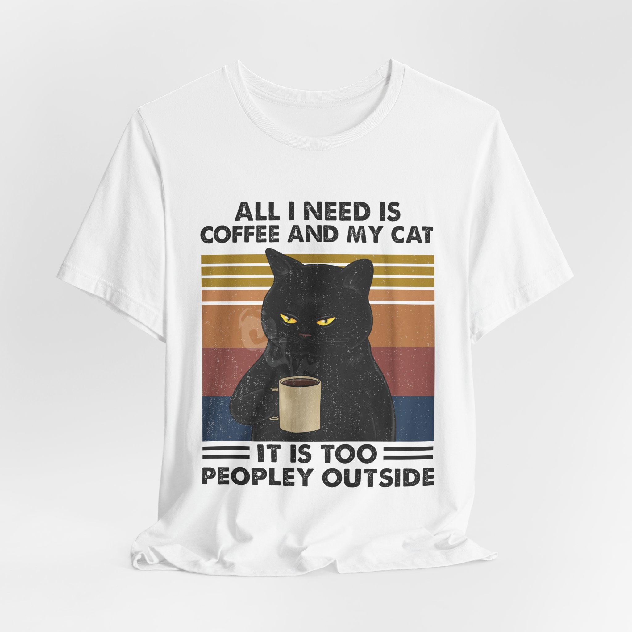 Coffee & My Cat T-Shirt | Introvert Cat Lover Gift