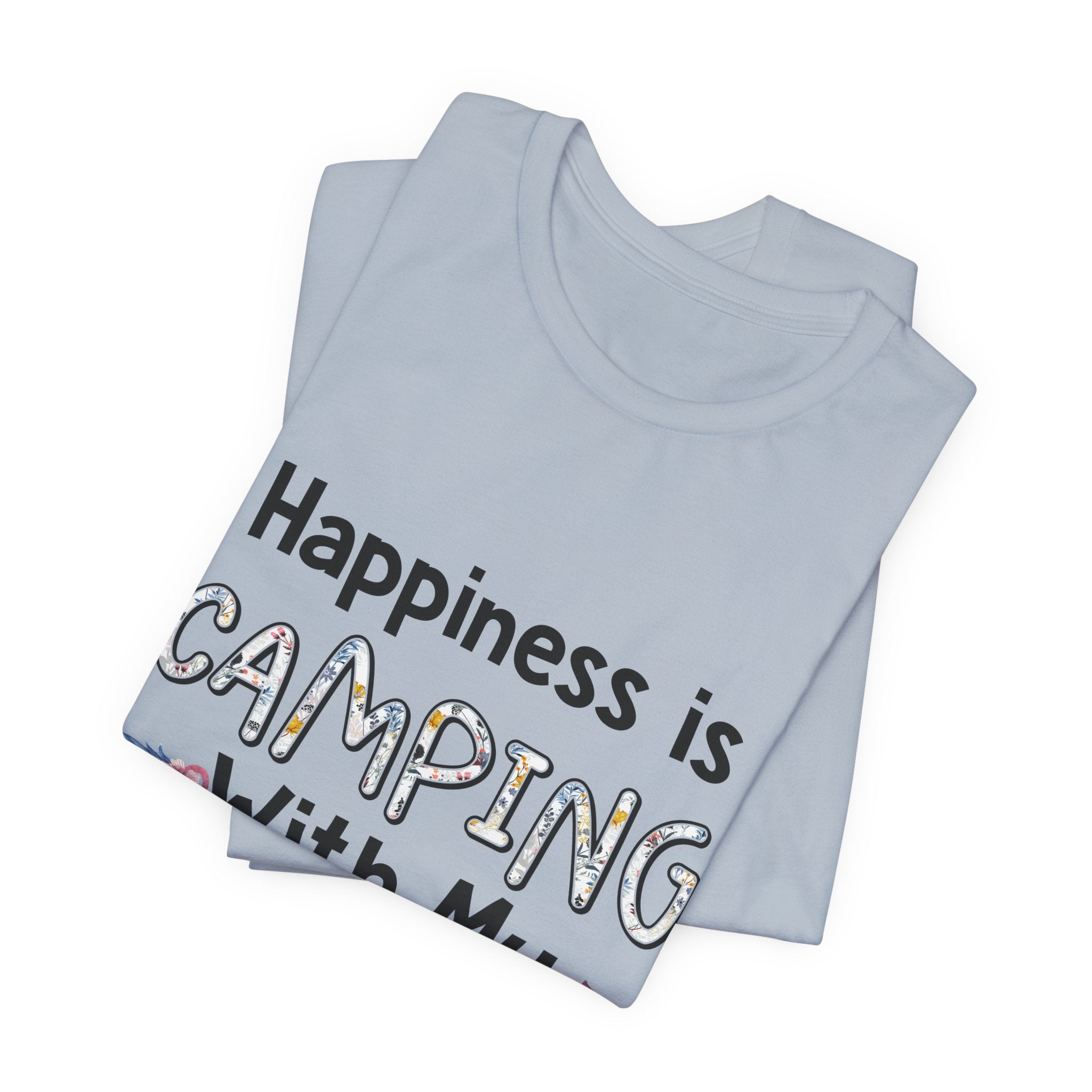 Happiness is Camping With My Dog T-Shirt | Dog Lover Gift