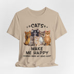 Cats Make Me Happy Humans Make My Head Hurt T-Shirt | Cat Lover Gift