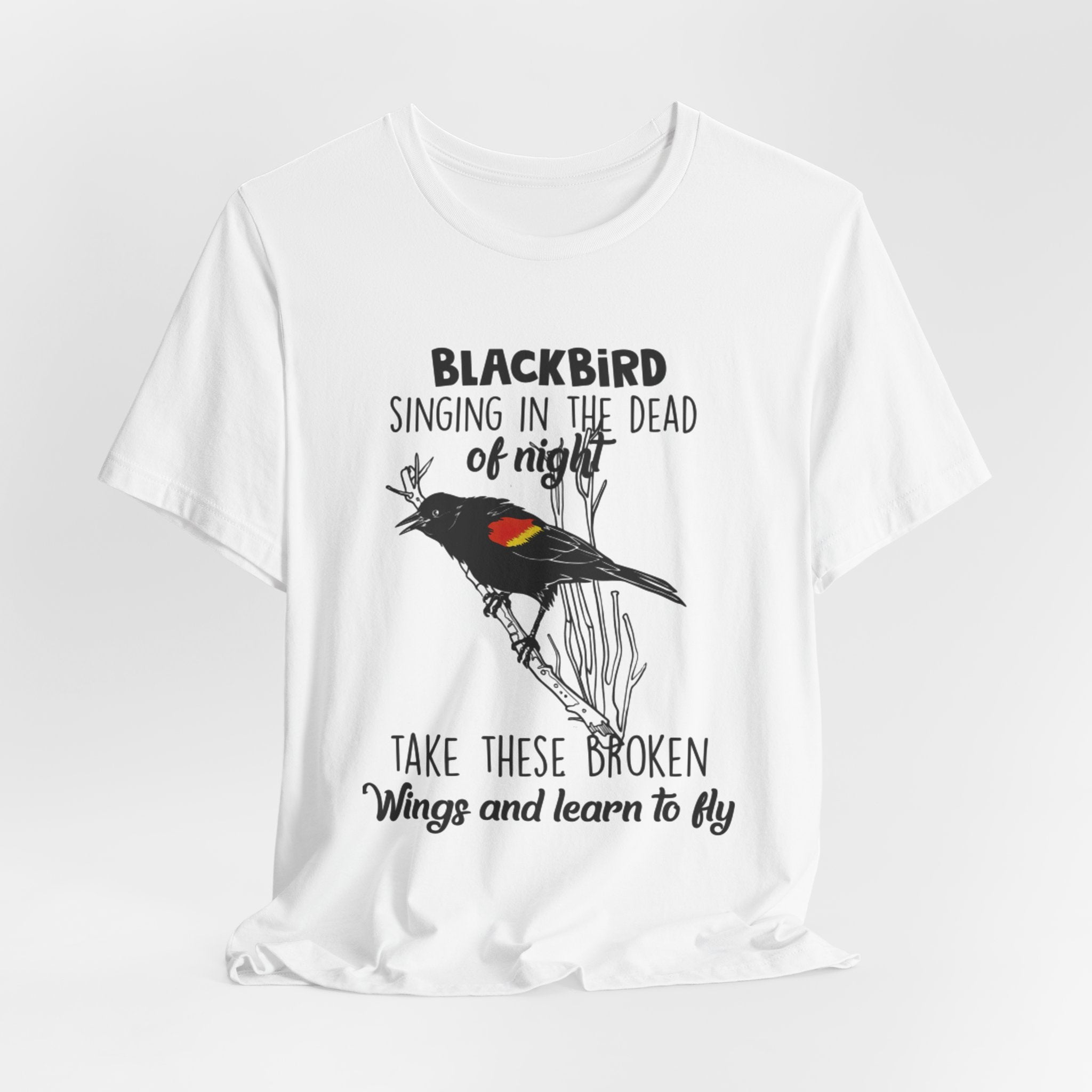 Blackbird Learn to Fly T-Shirt | Free Spirit Hippie Gift