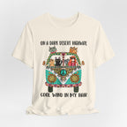 On a Dark Desert Highway T-Shirt | Hippie Cat Lover Gift