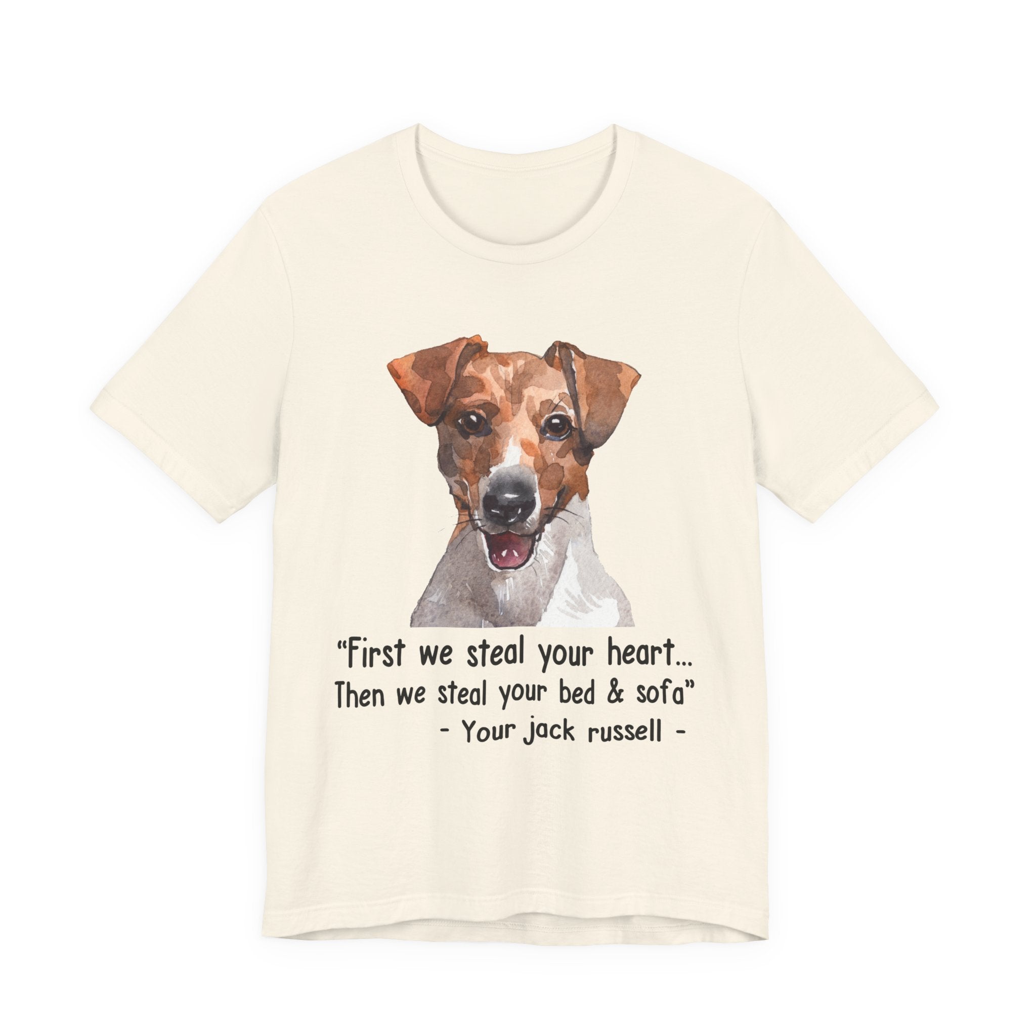 Jack Russell Steals Heart Bed Sofa T-Shirt | Dog Lover Gift