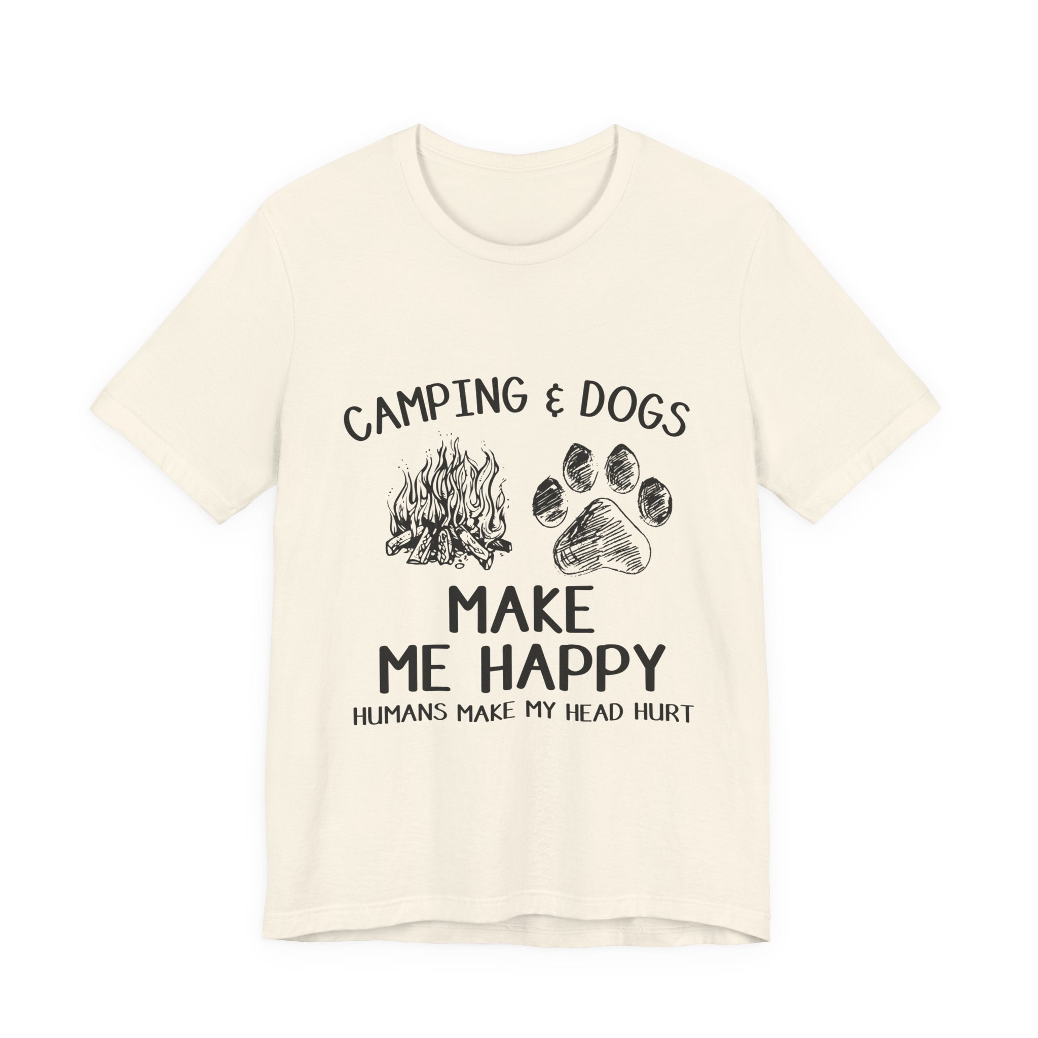 Camping & Dogs Make Me Happy T-Shirt | Dog Lover Gift