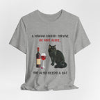 Wine & Cat Lover T-Shirt | Funny Cat Mom Gift