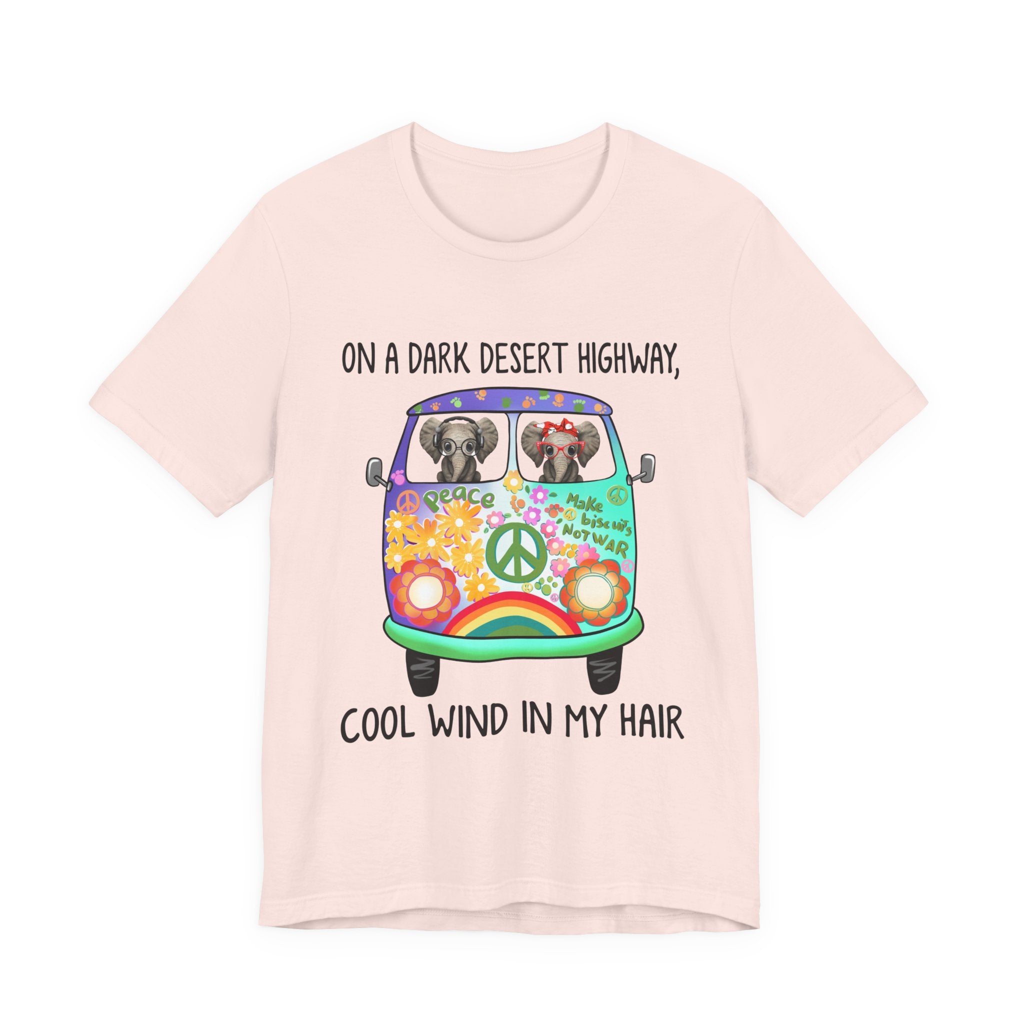 On A Dark Desert Highway Elephants T-Shirt | Hippie Elephant Gift