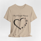 I Am A Simple Woman Peace Love Dog T-Shirt | Dog Mom Gift
