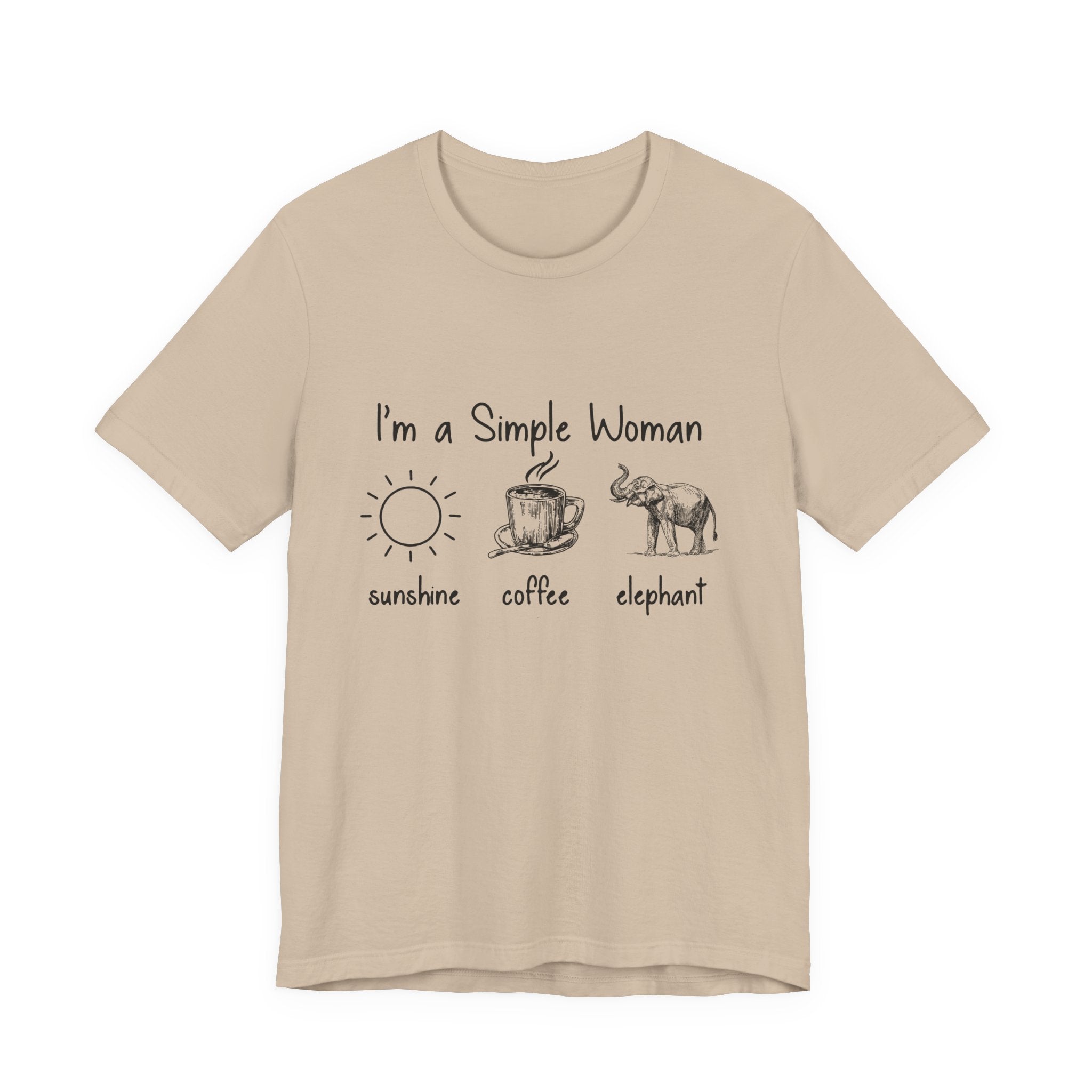 Simple Woman Sunshine Coffee Elephant T-Shirt | Elephant Lover Gift