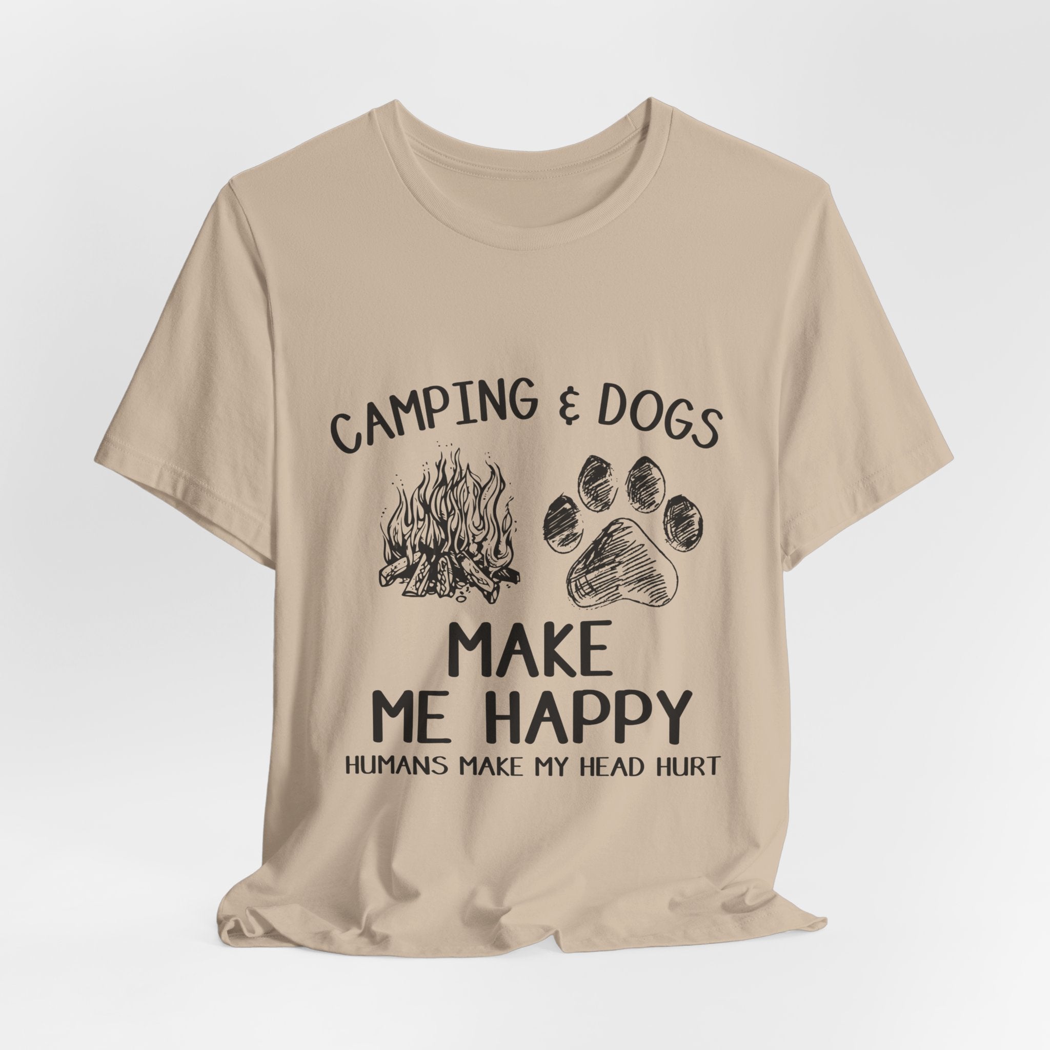 Camping & Dogs Make Me Happy T-Shirt | Dog Lover Gift