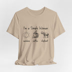Simple Woman Sunshine Coffee Elephant T-Shirt | Elephant Lover Gift