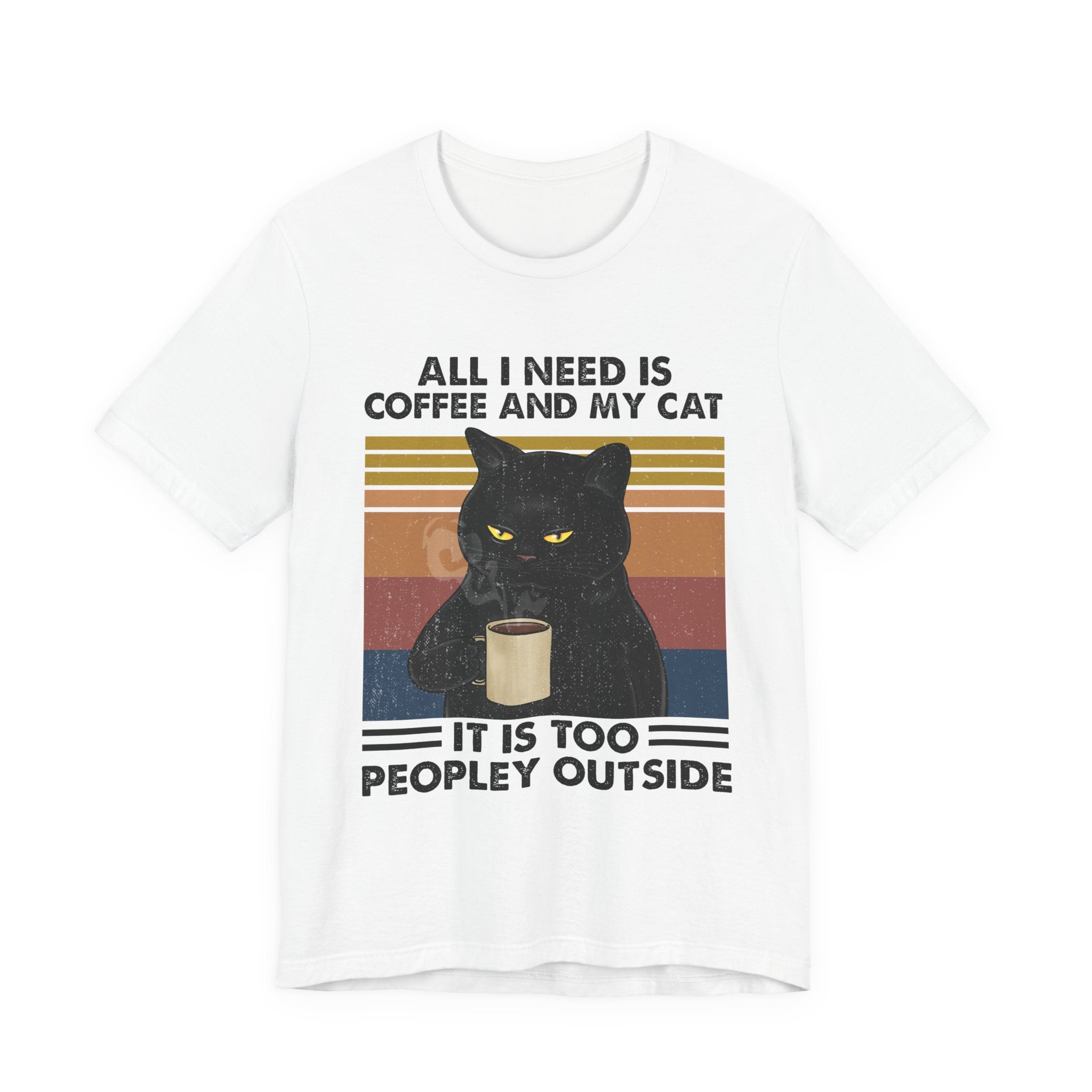 Coffee & My Cat T-Shirt | Introvert Cat Lover Gift