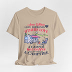 Camper Hot Coffee Campfire T-Shirt | Outdoor Woman Gift