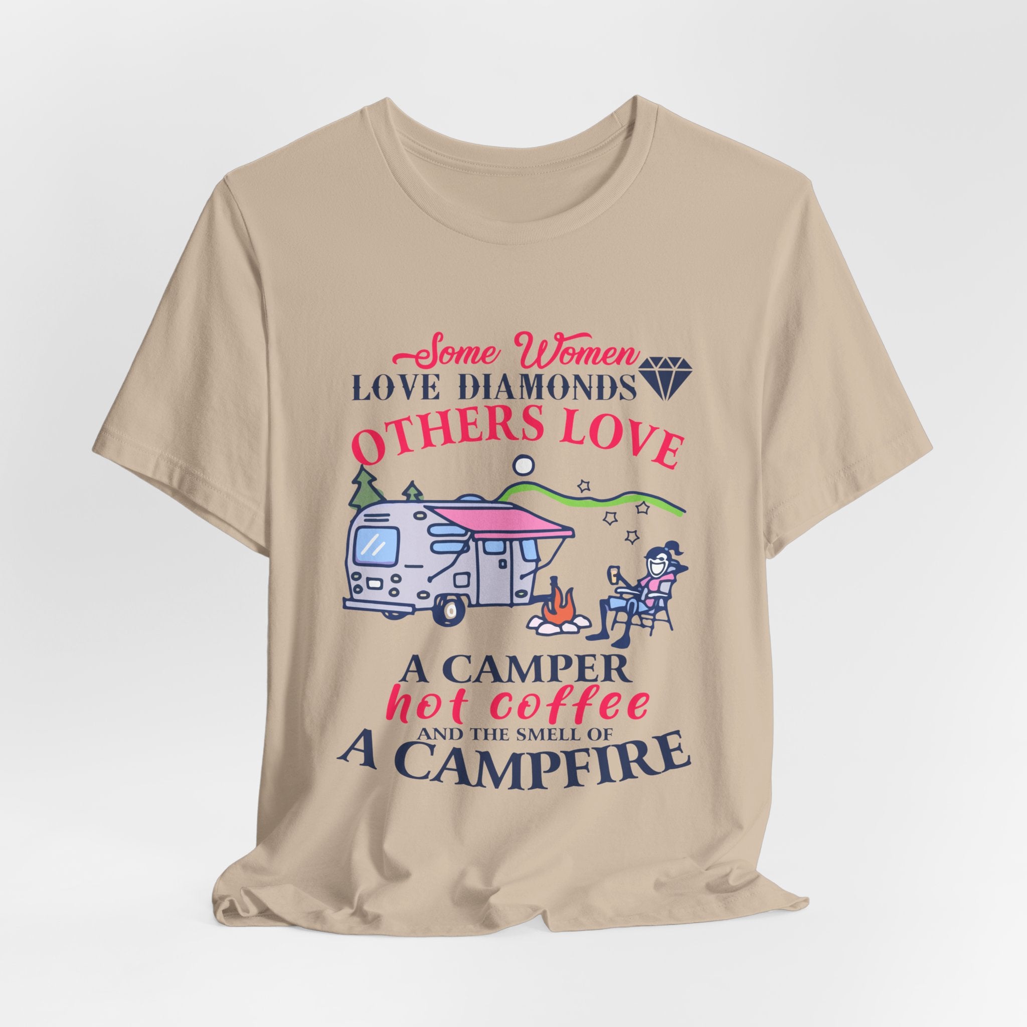 Camper Hot Coffee Campfire T-Shirt | Outdoor Woman Gift