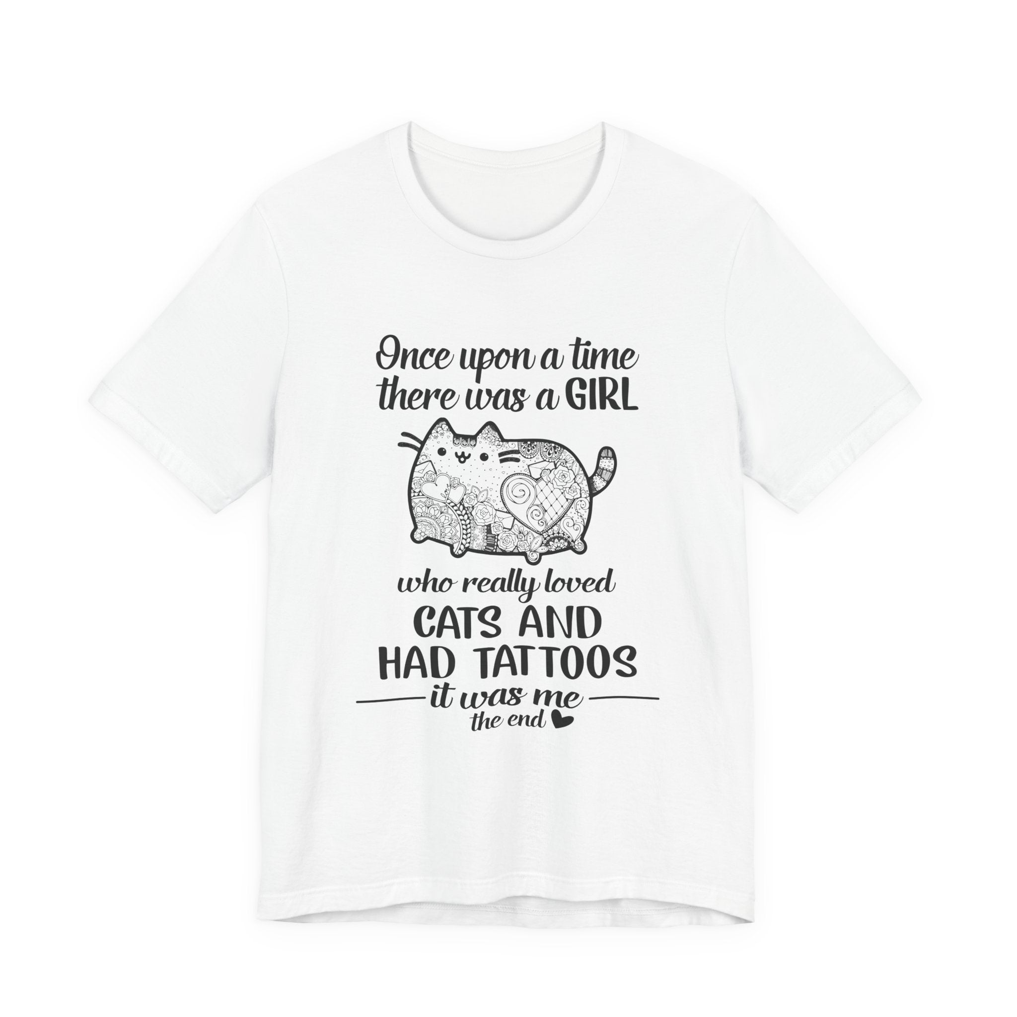 Once Upon a Time Cat & Tattoos T-Shirt | Tattooed Cat Lover Gift