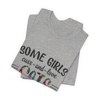 Some Girls Cuss and Love Cats T-Shirt | Crazy Cat Lady Gift