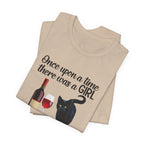 Once Upon A Time Cat & Wine T-Shirt | Cat Lover Gift for Her