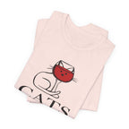 Cats And Wine Make Everything Fine T-Shirt | Cat Lover Gift