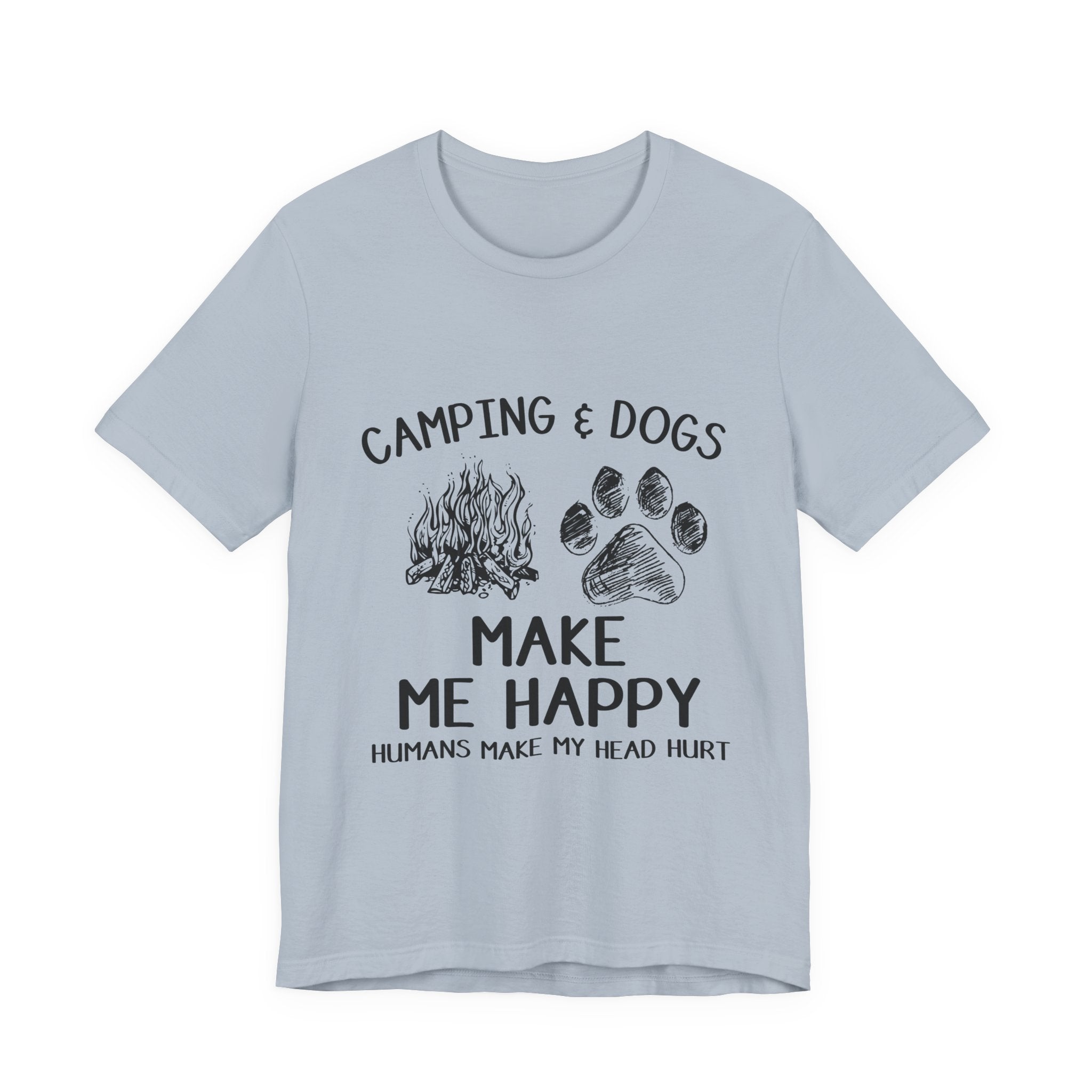 Camping & Dogs Make Me Happy T-Shirt | Dog Lover Gift