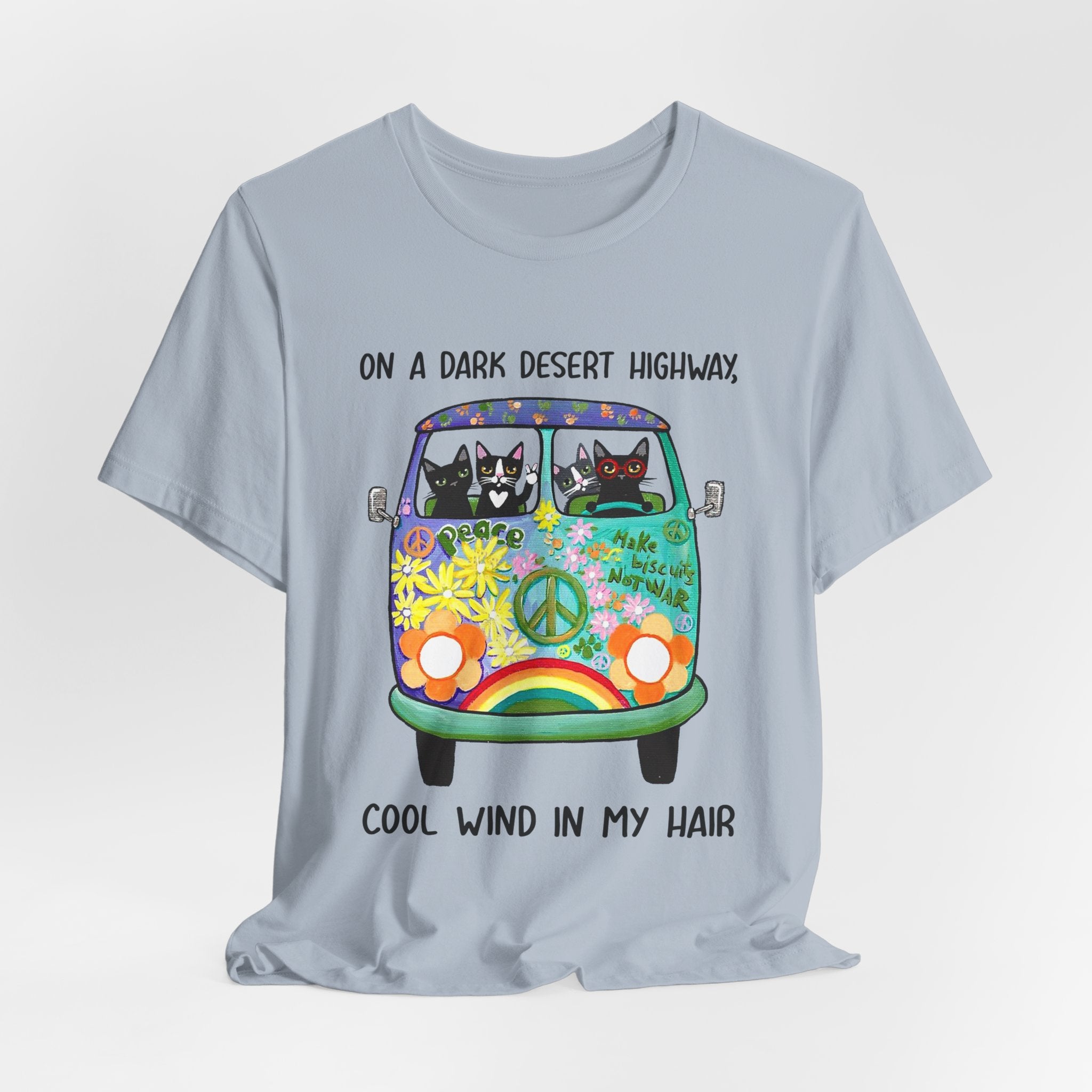 On a Dark Desert Highway Cats T-Shirt | Cat Lover Gift