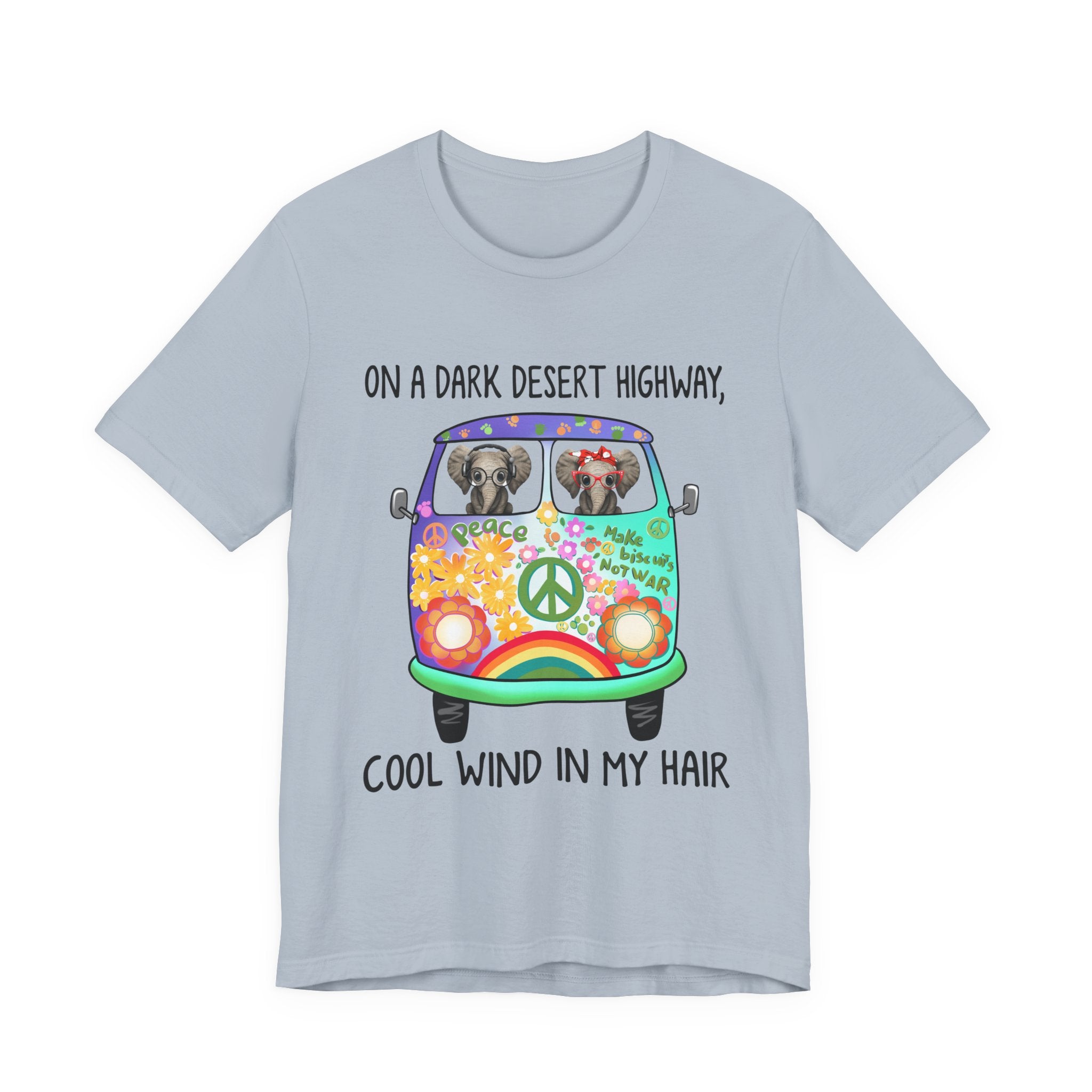 On A Dark Desert Highway Elephants T-Shirt | Hippie Elephant Gift