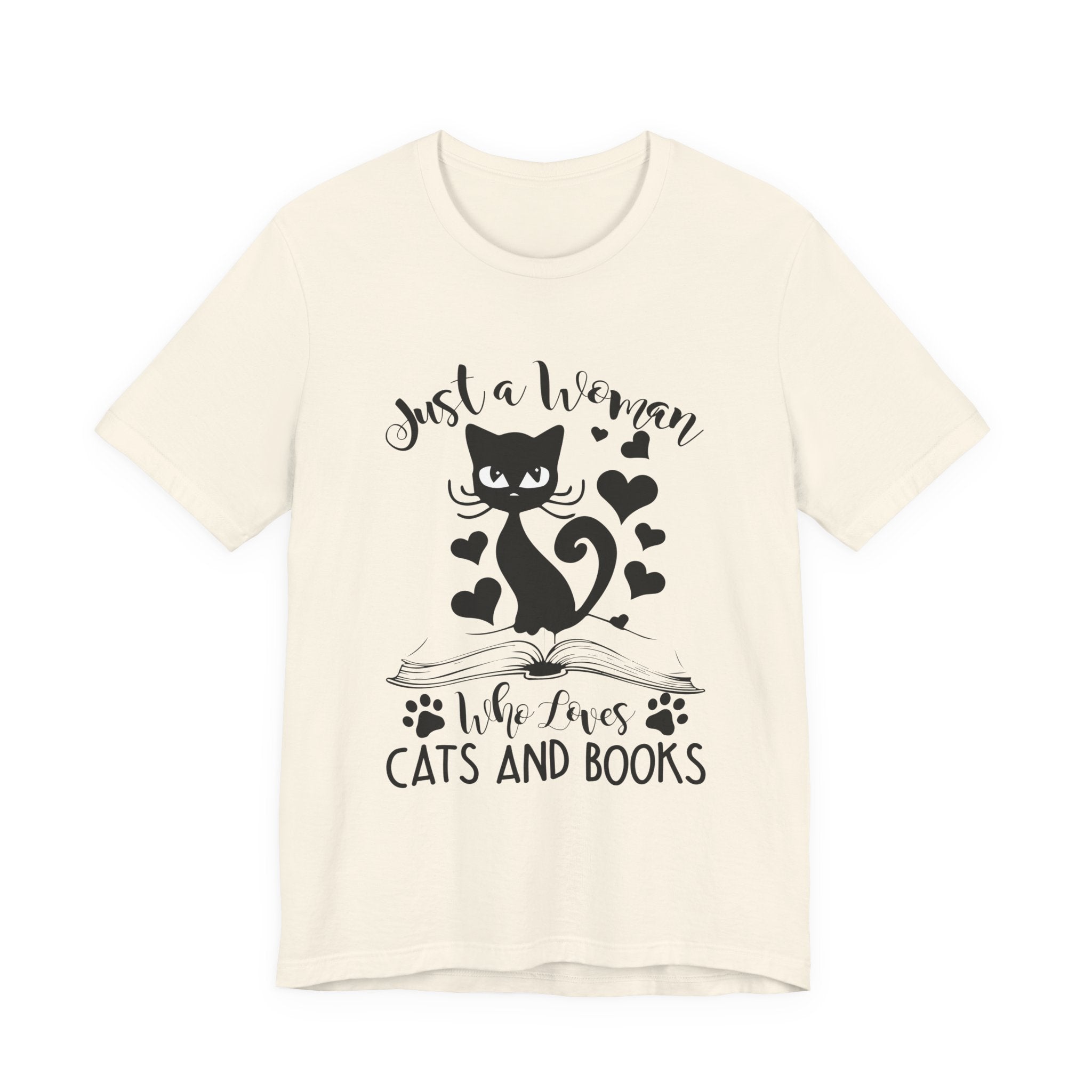 Just a Woman Who Loves Cats & Books T-Shirt | Cat Lover Gift