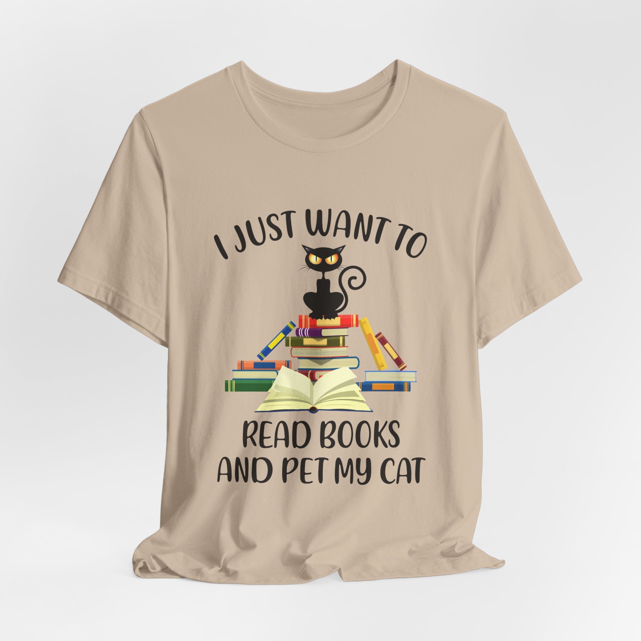 I Just Want To Read Books T-Shirt | Cat Lover Gift