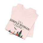 Simple Woman Loves Camping Dogs Wine T-Shirt | Woman Camper Gift