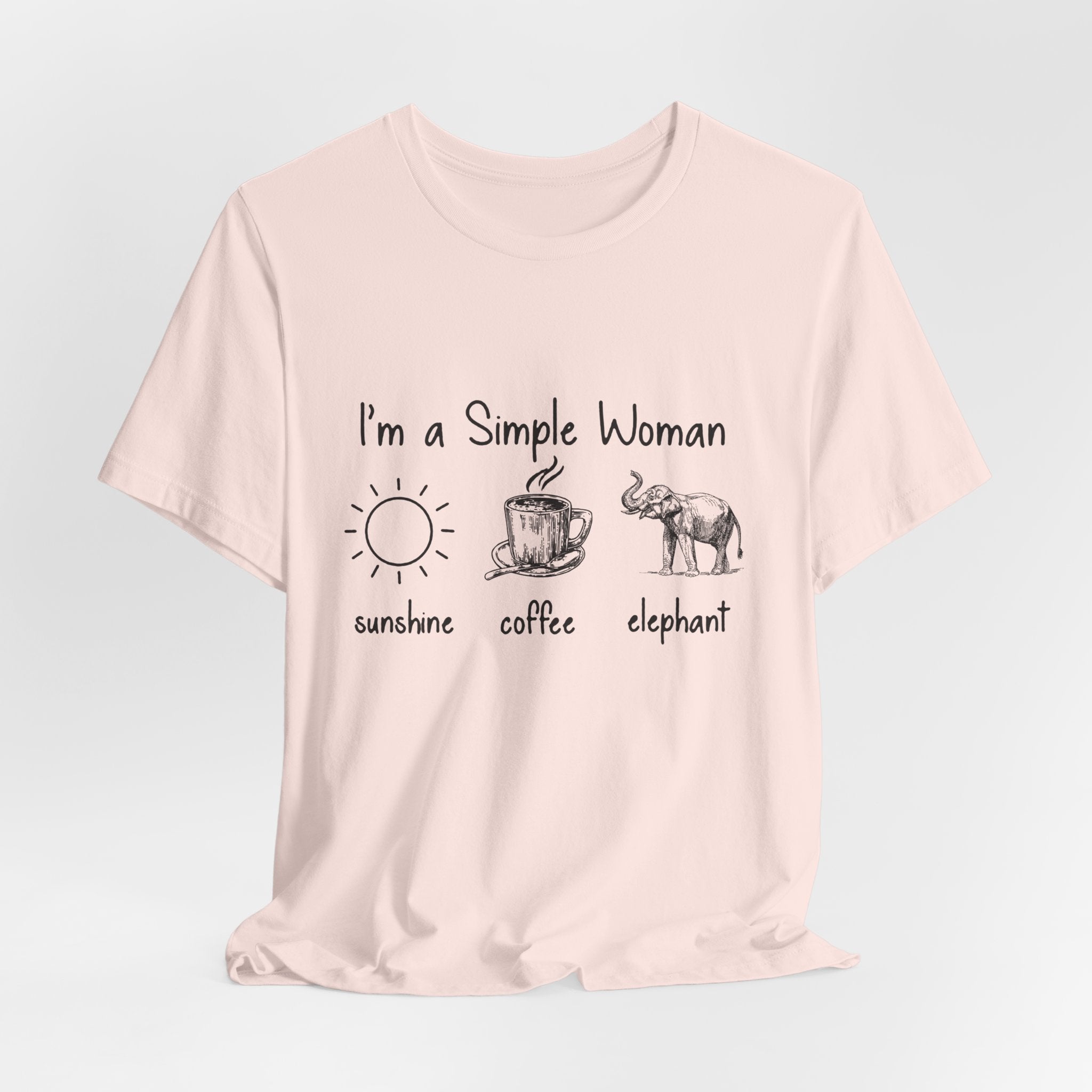 Simple Woman Sunshine Coffee Elephant T-Shirt | Elephant Lover Gift
